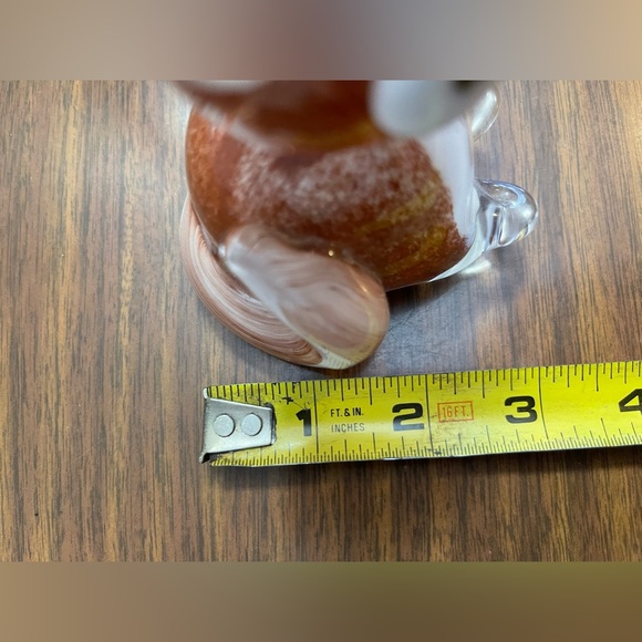 Heavy glass, fox figurine, paperweight, brown, white - Picture 6 of 7